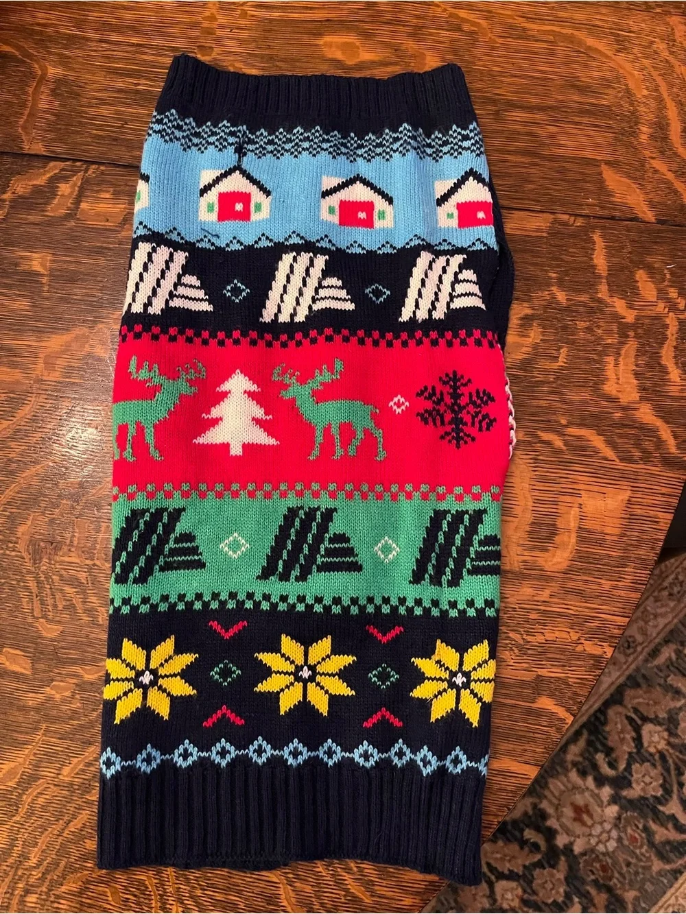 Retired Aldi Gear Holiday Fair Isle Pet Dog Sweater Size Large Ugly Sweater